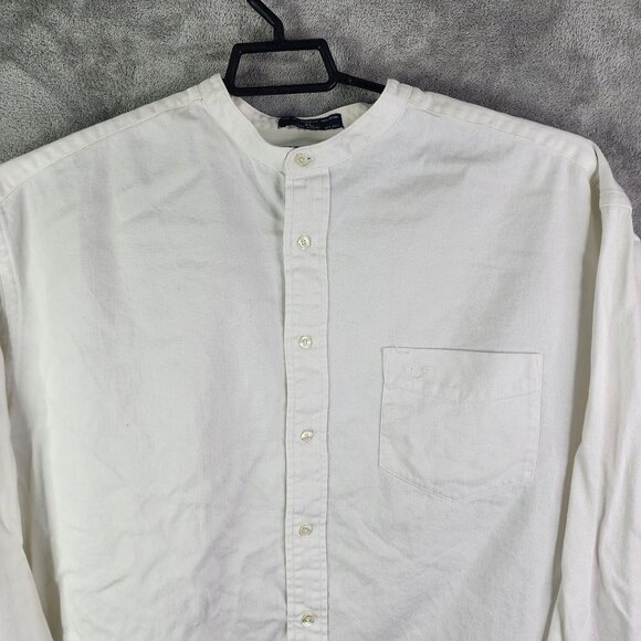 Mens White Dockers Shirt Long Sleeve Button Up 100% Cotton Size XL - Picture 5 of 10